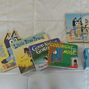 Children's Storybook Collection with Blue and Yellow Covers